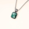 COAI Stainless Steel Box Chain Malachite Necklace for Men 20"