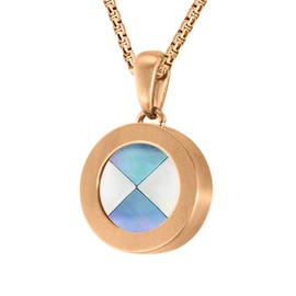 Quiges Stainless Steel Rose Gold Matt 12 mm Coin Pendant for 12 mm Mini Coins for Exchanging, Rubber