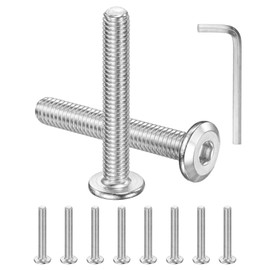 M METERXITY 10-Pack Flat Head Socket Cap Screws, M6x40mm 304 Stainless Steel Hex Drive Fastener Kit with Hex Key for Machine/Furniture/Automobile/Marine, Full Thread Hexagon Bolts