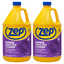 Zep Shower Tub and Tile Cleaner 1 Gallon ZUSTT128 (Case of 2) - No Scrub Pro Formula Breaks up Tough Buildup on Contact