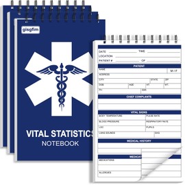 gisgfim 4Pcs EMT First Responders Vital Statistics Notepad EMS Field Notebook EMS Notepad EMT Paramedic Gear 6x3.75Inch Medical Notebook EMS/EMT Gifts for Vital Signs Patient Information 70Sheet/Pad