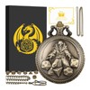 DND Wizard Pocket Watch Shell Case with Chain & Dice