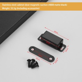 8 Pcs Magnet Door Catch, Magnetic Catches for Cupboards, Magnetic Cupboard Catches, Magnetic Cupboard Locks, Door Magnet for Kitchen Wardrobe Magnets Door Closers Magnet Closure (Black)