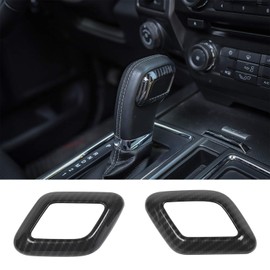 JeCar for Ford F150 Gear Shifter Head Trim Cover Frame Deacorative Trim Cover Frame for Ford F150 2015 2016 2017 2018 2019 2020 (Carbon Fiber Grain)