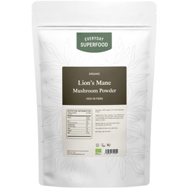 Everyday Superfood Organic Lion's Mane Mushroom Powder 190g, Ideal for Coffee and Tea and Mushroom Blends