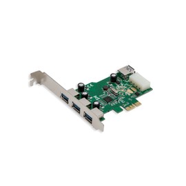 Syba 3 External USB 3.0 Type A Ports and one Internal USB3.0 PCI-E x1 Expansion Card Molex Power Renesas Chipset SD-PEX20137