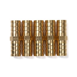 Splenno Barb Fittings, Hose Fittings, Brass, Barb Hose Fittings, I-Shaped, 5 Pieces, Straight Connector, 0.3 inch (6 mm), 0.3 inch (8 mm), 0.4 inch (10 mm), 0.47 inch (12 mm) Pipe Joint