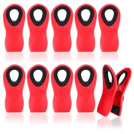 Magnus Magnetic Chip Clips - Heavy Duty Chip Clips Bag Clips Food Clips Snack Clips for Bags Gripstick Bag Sealers Kitchen Clips for Bags - 10 Pack - Red