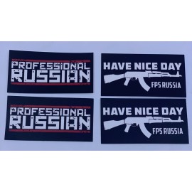 FPS Russia Sticker Decal Promo Lot of 4 - Have Nice Day & Professional Russian