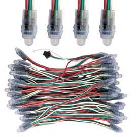 Módulo LED Pixel WS2811 RGB 12mm IP68 5V Multicolor Impermeable Seguimiento Programable Cabina DJ Decoración Interactiva Cadena de Luces Inteligente Compatible con Controladores