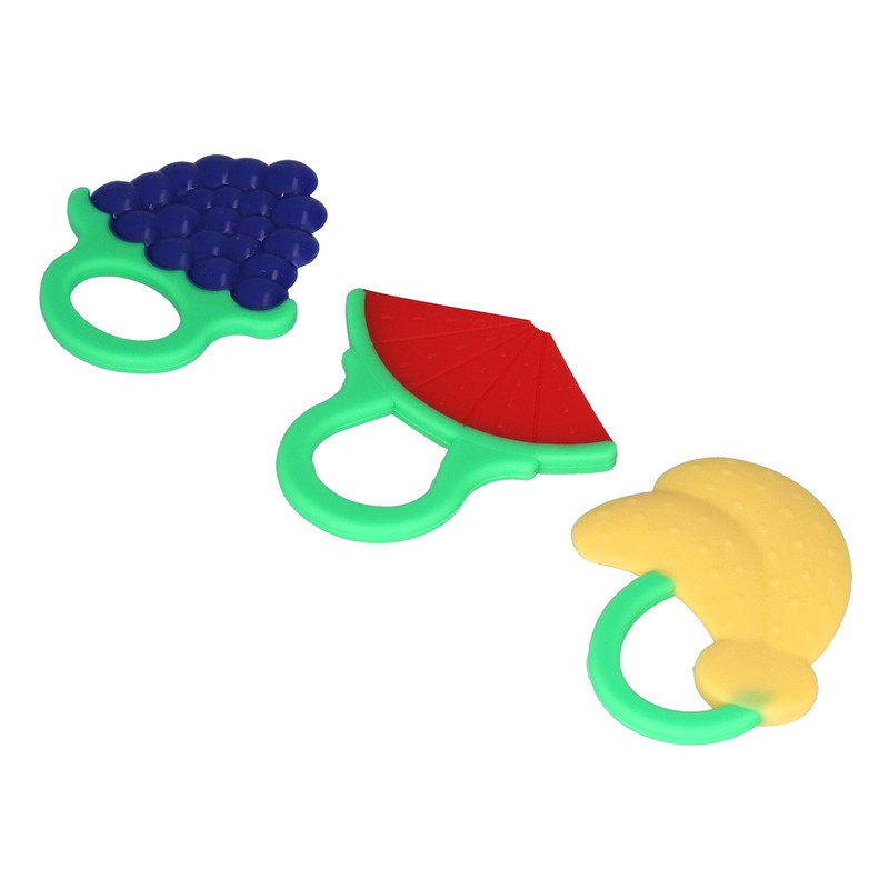 3Pcs Baby Teething Toys Lovely Fruit Shape Teeth Discomfort Relief