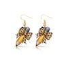 Teacher Pencil Bow Earrings for Women Leopard Print Bow Dangle