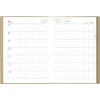 Hakubunkan 2025 A5 Weekly Desk Planner with Spin, Gold No.