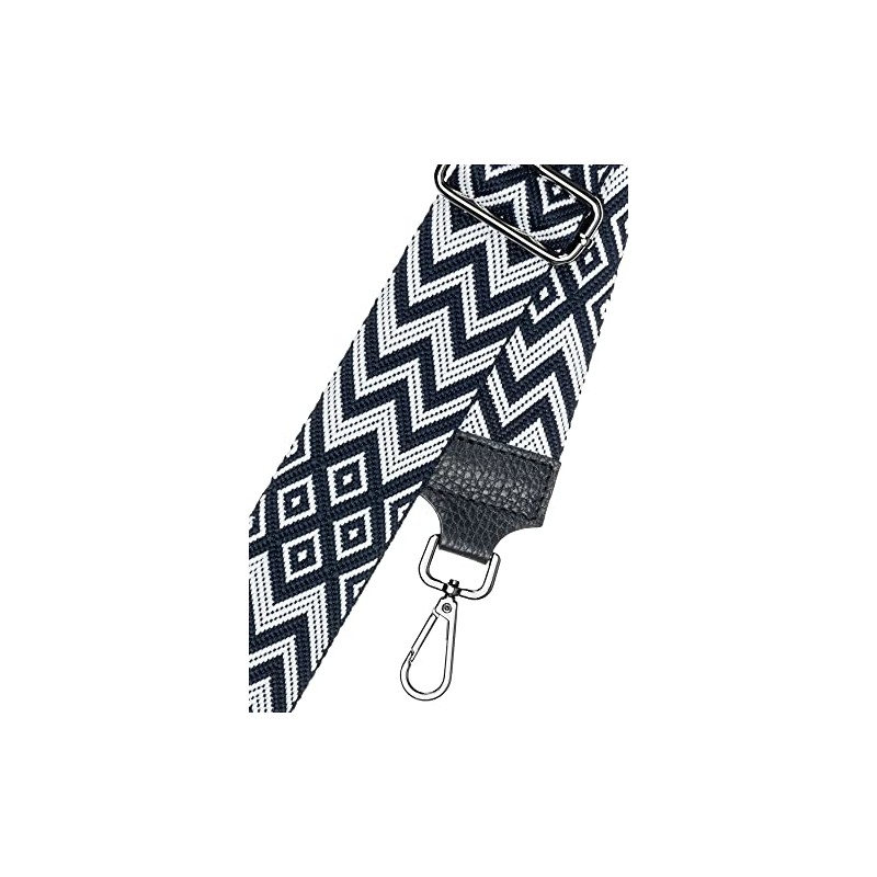 Caspar BSG02 Wide Leather/Textile Shoulder Strap with Silver Carabiner for