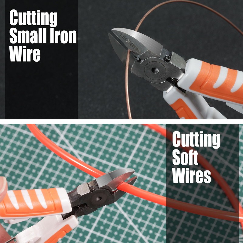 LEONTOOL 5-Inch Diagonal Cutting Pliers Machined Jaws Wire Flush Cutters