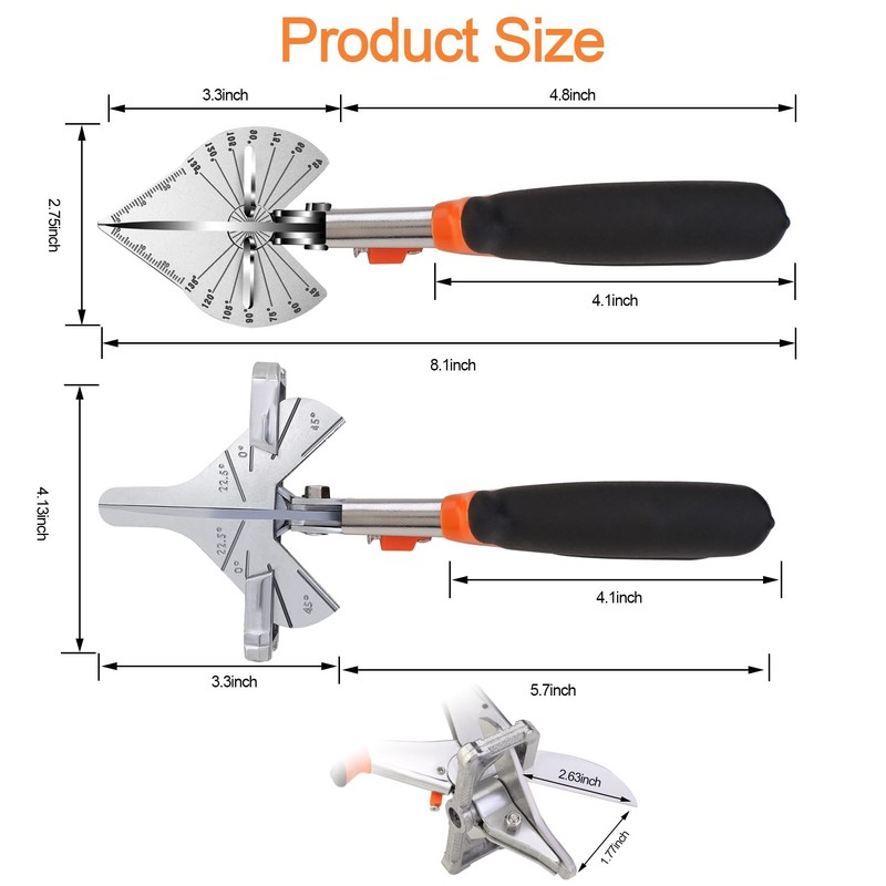 Dekeliy Miter Shears 2 Pack,Multifunctional Trunking Shears for Angular Cutting