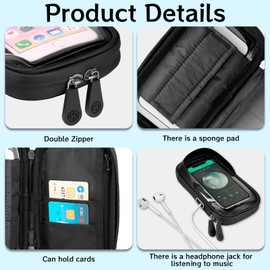 UYGTHI Handyhalterung Fahrrad Wasserdicht Smartphone Halterung Fahrrad 360° Drehbar Lenkertasche für 4.5–6.4 Zoll Handy Outdoor Touren