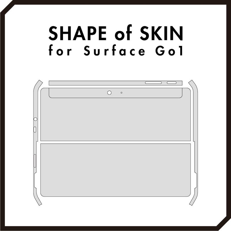 wraplus Skin Seal Compatible with Surface Go [Black Leather] Back