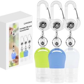 Linkidea Portable Silicone Travel Bottles Set, Empty Hand Soap Containers Refillable Container for Toiletries, Shampoo, Liquid, Cosmetic Multifunctional Bottles (1.3 oz, Pack of 3)