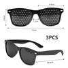 Pinhole Glasses Pack of 3 Eye Trainer Hole Glasses, Comfortable
