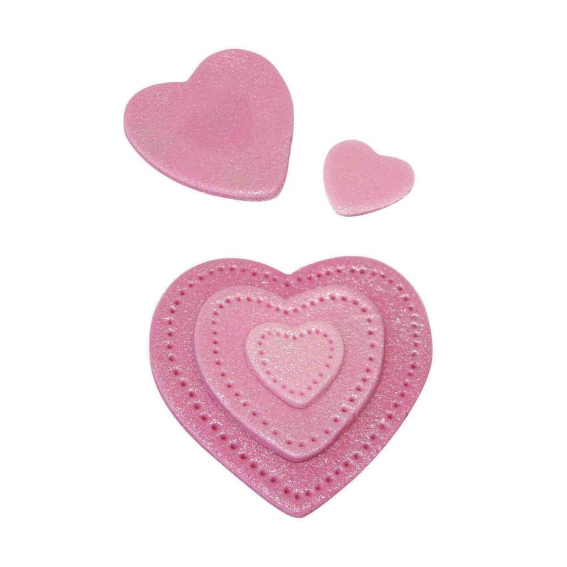 PME Stainless Steel Heart Cutters, Set of 3, Silver, 6