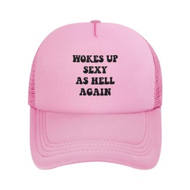 huesdeaw Wokes Up Sexy As Hell Again Hat Funny Trucker Hats Men Funny Baseball Hat Funny Gifts for Men