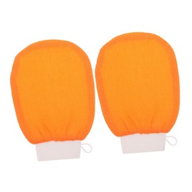 Housoutil 6pcs Exfoliating Gloves for Body Scrubbing Rayon Bathing Mitts Orange Back Scrubber for Easy Cleaning Muscle Relaxation Durable Comfortable Design