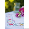 Vervaco Stamped Tablecloth Cross Stitch Kit 32"X32"-Fresh Flowers -V0169697