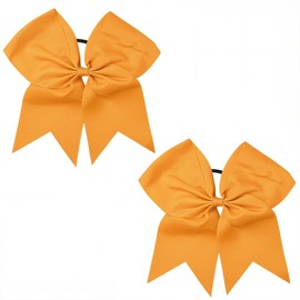 SUNNYCLUE 2Pcs Bow Hair Scrunchie Bow Scrunchies 20Mm Large Orange Soft Polyester Bowknot Hair Ties with Long Tails Elegant Elastic Rubber Bands for Women Adults Holiday Fashion Gifts Accessories