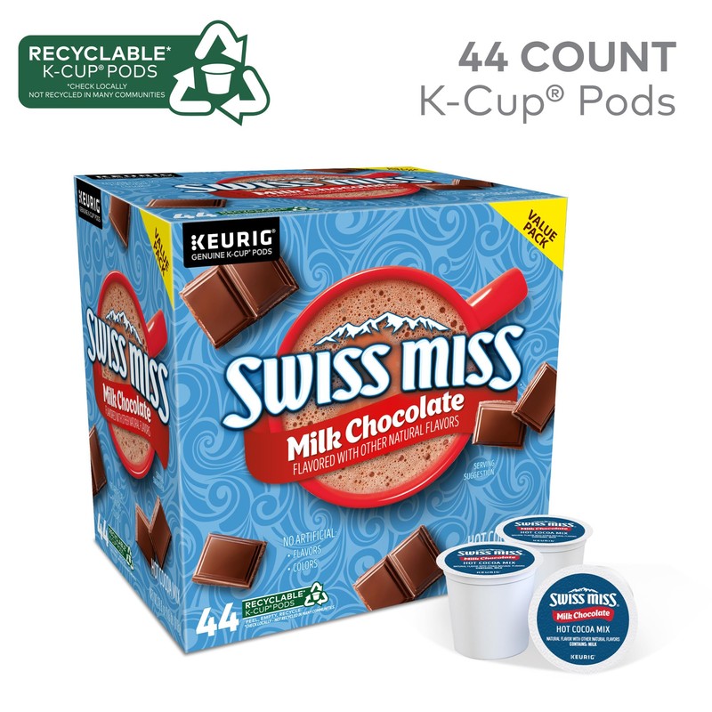 Swiss Miss Milk Chocolate Hot Cocoa, Single-Serve Keurig K-Cup Pods,