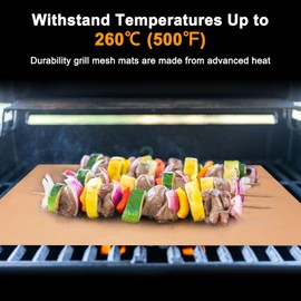 M METERXITY 5-Pack Grill Mats for Outdoor Grill 16 X13 Inch, Nonstick Grilling Mats Reusable Sheet Liner for Griddle/Cooking/Baking Mats/Charcoal/Barbecue Smoker[Copper]