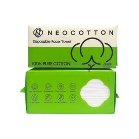 NEOCOTTON Extra Thick Disposable Face Towel, 100% Pure Cotton Face Towelettes Disposable, Ultra Soft Face Cloths for Sensitive Skin, Makeup Remover Dry Wipes, Facial Towels for Skincare, 140 Count