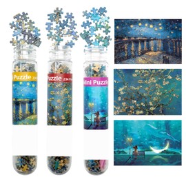3 Pack Small Jigsaw Puzzles for Adults Challenging Puzzle Small Puzzles Mini Jigsaw Puzzles for Adults 234 Pieces Rhone River Flowers Moonlight Girl Tiny Puzzles 6 x 4 Inches