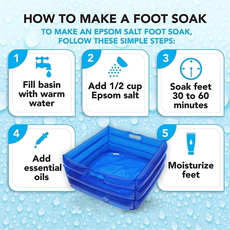 Inflatable Pool Foot Bath, 35 x 14 cm, Foldable Inflatable