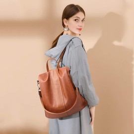 NICOLE & DORIS Fashion Women Backpack Mini Backpack Leather Women's Backpack Shoulder Bag Purses Girls Backpack, Brown B