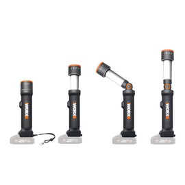 WORX Linterna funciones WX027.9 – LED Flashlight 4 Functions 20V S/bat, Black/White
