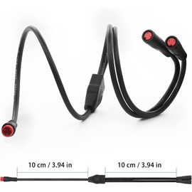 Y-Split Extension Cable 1T2 Wire 2pin with Waterproof Connector for Ebike Light, Gear Sensor and Brake in Ebike Conversion Kit （2PCS，7“ in Length, 2 Female to 1 Male）