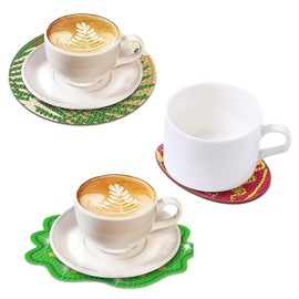 champracer Easter Diamond Painting Coasters, Coasters Glasses, Easter Diamond Art Coasters, Easter Egg Coasters with Stand for Adults Children (B)