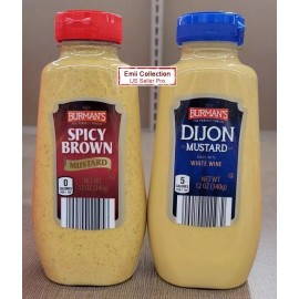 Burman's Spicy Brown & Dijon Mustard 12oz 340g (2 Bottles)