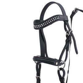 PFIFF Hobby Horsing 103111 Bitless Snaffle for Hobby Horse Play Horse Plush Horse Black