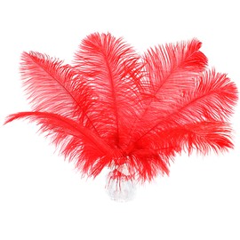 Soarer Red Ostrich Feathers for Vase 15 pcs 12-14inch Craft Feathers for Masquerade Party,Flower Arrangement and Home Decoration.(Red)