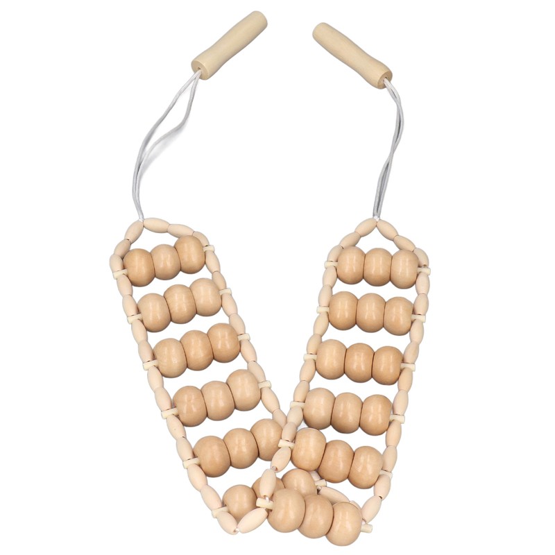 Back Massager Roller Rope Wood Back Roller Massage Manual Relief
