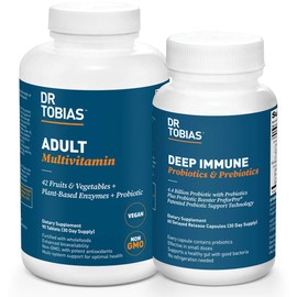 Dr. Tobias Dr. Tobias Deep Immune Probiotics & Prebiotics and Adult Multivitamin for Overall Health & Digestion Support