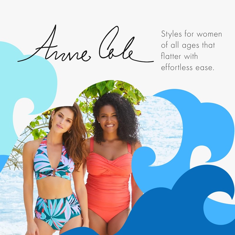 Anne Cole - Parte Inferior de natación con Falda de
