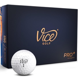 Vice Pro Plus Golf Balls White, One Dozen(Packaging may vary) | Vice Golf