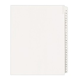 Avery® Allstate®-Style 20% Recycled Collated Legal Exhibit Dividers, 8 1/2" x 11", White Dividers/White Tabs, A-Z, Pack Of 26 Tabs