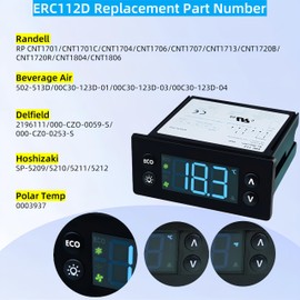 ERC112D Temperature Controller Kit,Upgraded Programmable Electronic Refrigeration Controller with NTC Sensors,Compatible with Danfoss 080G3207 080G3217 fit for Randell,Delfield,Beverage Air,Hoshizaki