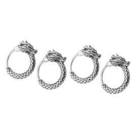 SAFIGLE 2 Pairs Men's Fashion Statement Earrings Dragon Hoop Earrings Ethnic Design for Various Outfits