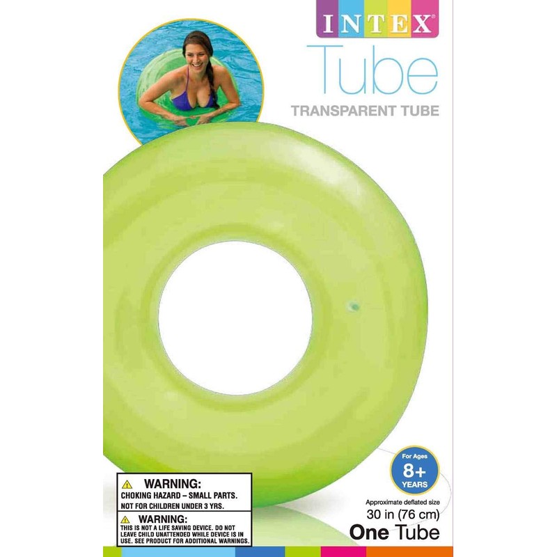Intex Colorful Transparent Inflatable Swimming Pool Tube Raft (12-Pack)| 59260EP