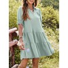 Dokotoo Casual Lapel Collared V Neck Short Sleeve Womens Dresses